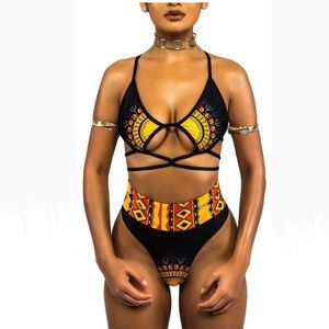 African Print Bikini Set